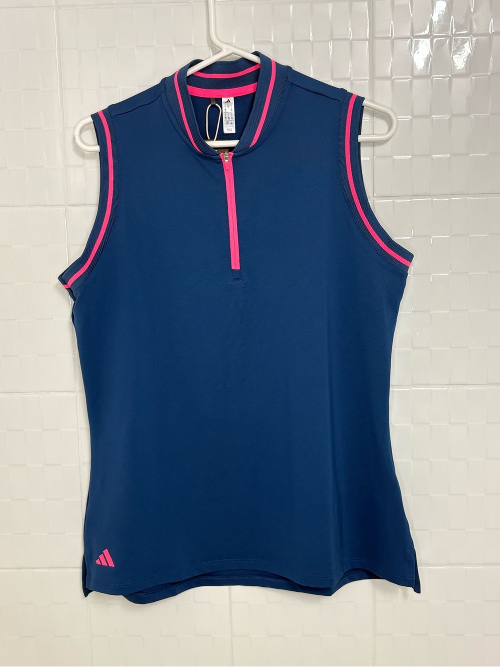 ADIDAS Women’s Ultimate365 Zip Sleeveless Polo Golf Shirt - size Large - NWT
